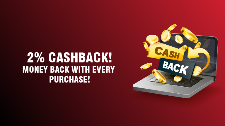 From now on 2% cashback for every purchase with us!