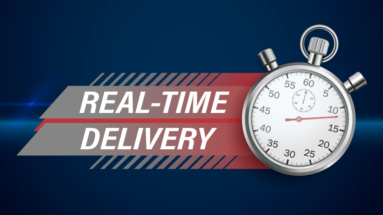 What does "real-time delivery" mean?